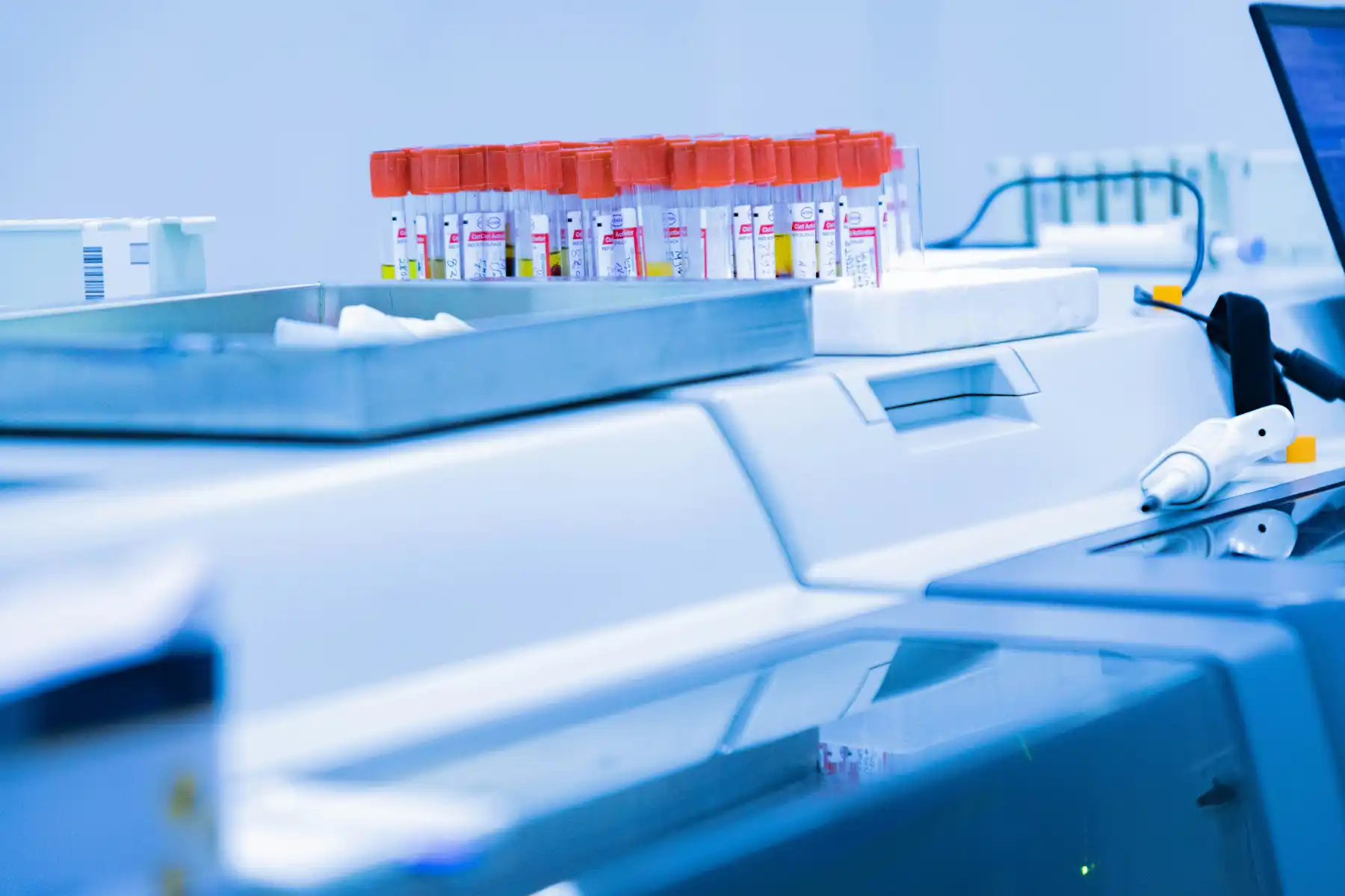 Laboratory sample tubes and analytical equipment for GMP pharmaceutical quality control